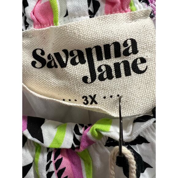 SAVANNA JANE pink black Aztec Cottagecore Boho dress NWT Plus sz 3XL - Picture 4 of 7